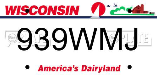 939WMJ Wisconsin License Plate