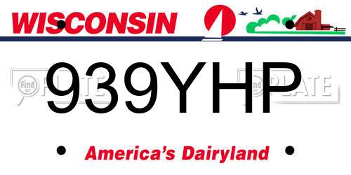 939YHP Wisconsin License Plate