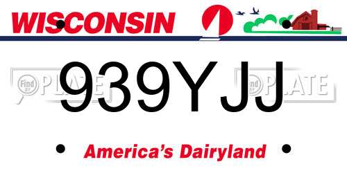 939YJJ Wisconsin License Plate