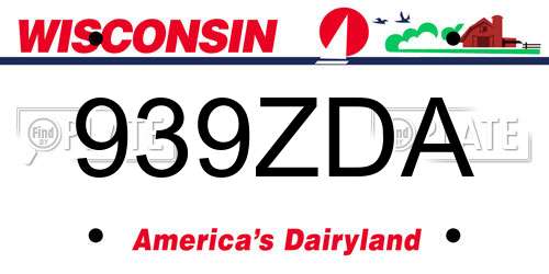 939ZDA Wisconsin License Plate