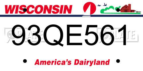 93QE561 Wisconsin License Plate