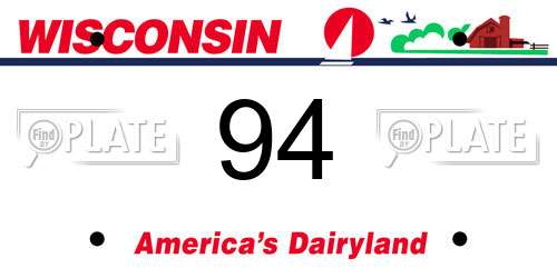 94 Wisconsin License Plate