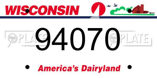 94070 Wisconsin License Plate