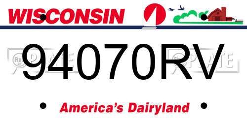 94070RV Wisconsin License Plate