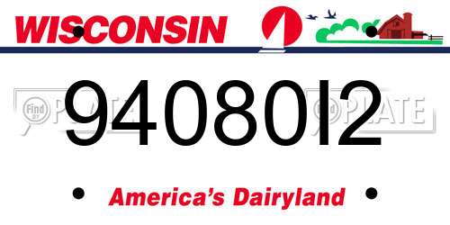 94080I2 Wisconsin License Plate