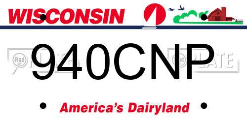 940CNP Wisconsin License Plate