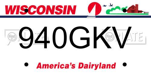 940GKV Wisconsin License Plate
