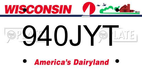 940JYT Wisconsin License Plate