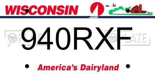 940RXF Wisconsin License Plate