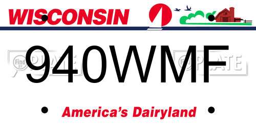 940WMF Wisconsin License Plate