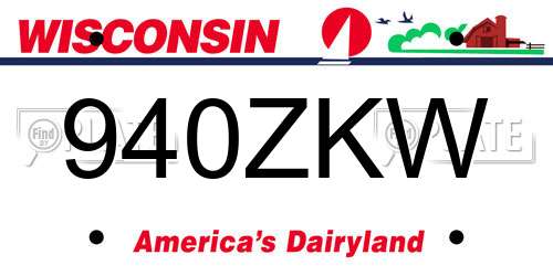 940ZKW Wisconsin License Plate
