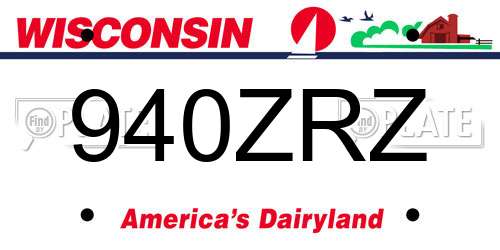 940ZRZ Wisconsin License Plate