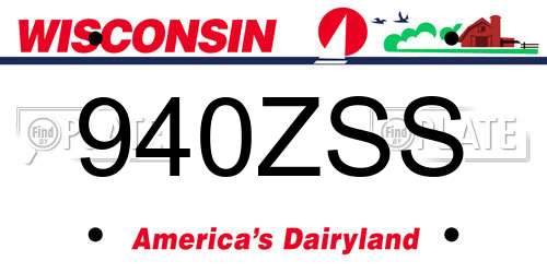940ZSS Wisconsin License Plate