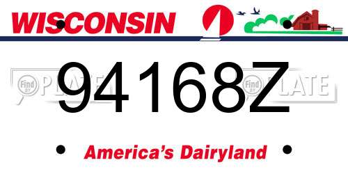 94168Z Wisconsin License Plate