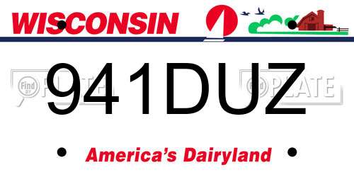 941DUZ Wisconsin License Plate