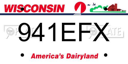 941EFX Wisconsin License Plate