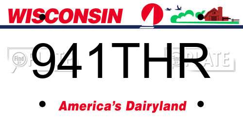 941THR Wisconsin License Plate