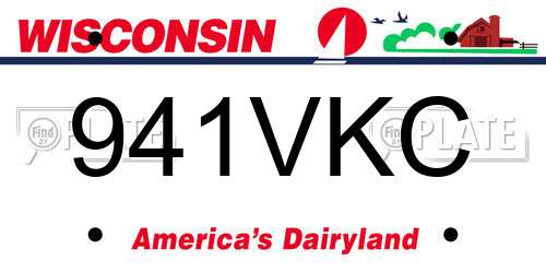 941VKC Wisconsin License Plate