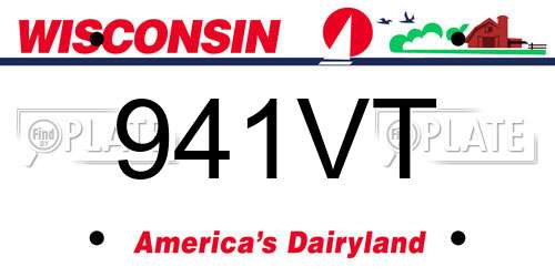 941VT Wisconsin License Plate