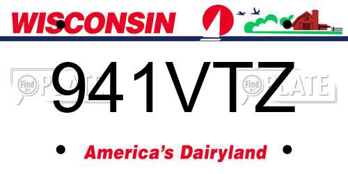 941VTZ Wisconsin License Plate