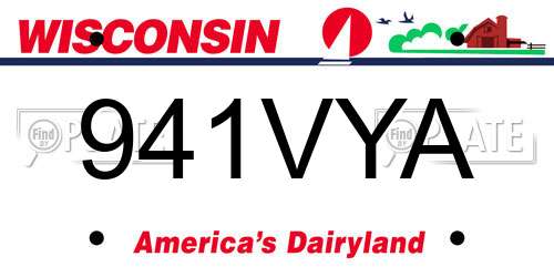 941VYA Wisconsin License Plate
