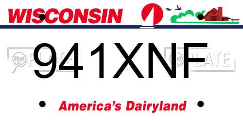 941XNF Wisconsin License Plate