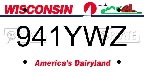 941YWZ Wisconsin License Plate