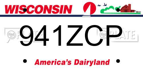 941ZCP Wisconsin License Plate