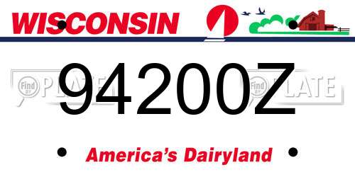 94200Z Wisconsin License Plate