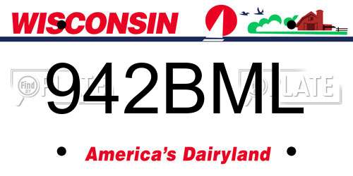 942BML Wisconsin License Plate