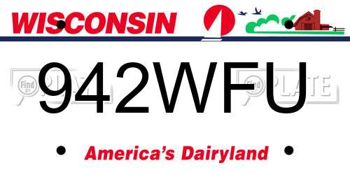 942WFU Wisconsin License Plate