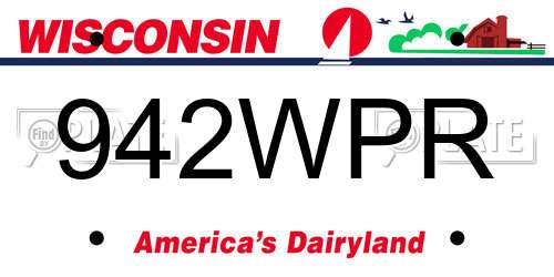 942WPR Wisconsin License Plate