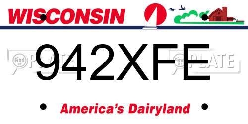 942XFE Wisconsin License Plate
