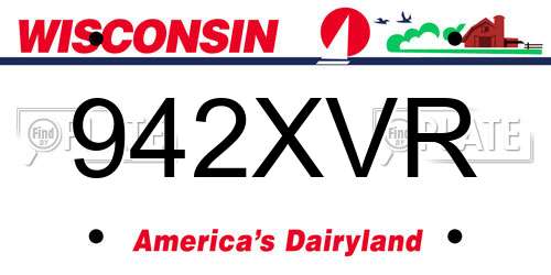 942XVR Wisconsin License Plate