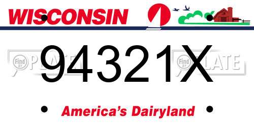 94321X Wisconsin License Plate