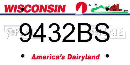 9432BS Wisconsin License Plate