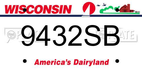 9432SB Wisconsin License Plate