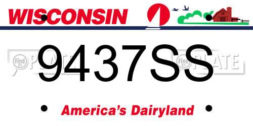 9437SS Wisconsin License Plate