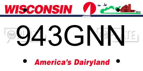 943GNN Wisconsin License Plate