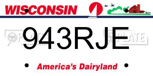 943RJE Wisconsin License Plate