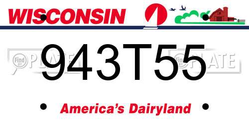 943T55 Wisconsin License Plate