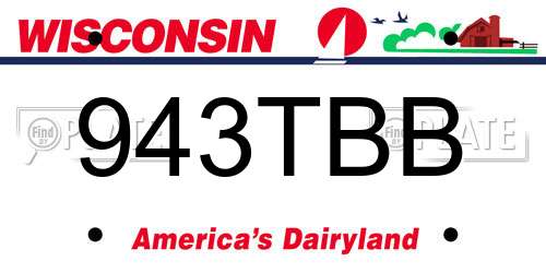943TBB Wisconsin License Plate