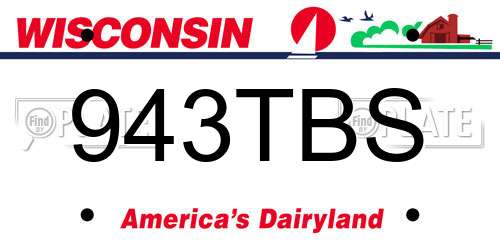 943TBS Wisconsin License Plate