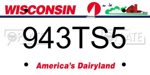 943TS5 Wisconsin License Plate