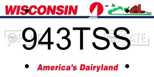 943TSS Wisconsin License Plate