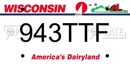 943TTF Wisconsin License Plate