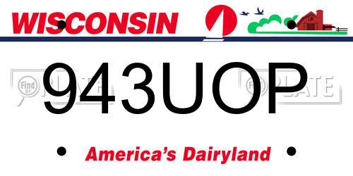 943UOP Wisconsin License Plate