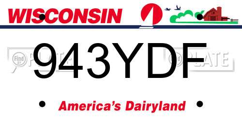 943YDF Wisconsin License Plate