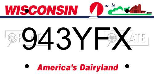 943YFX Wisconsin License Plate