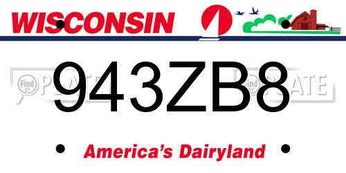 943ZB8 Wisconsin License Plate